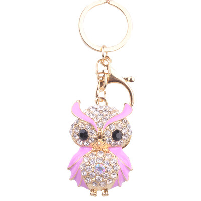 

Creative Cute Owl Crystal Keychain Bag Accessories Pendant Diamond Customized Foreign Trade Hot Sale