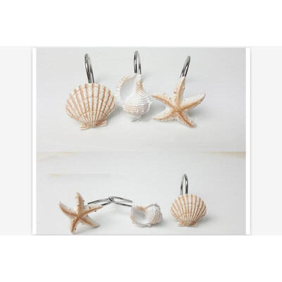 

12PCS Creative Home Decoration Shell Conch Shower Curtain Hook