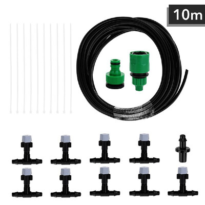 

10m with 10 Nozzles Water Misting Cooling System Mist Sprinkler Nozzle Outdoor Garden Patio Greenhouse Plants Spray Hose Watering