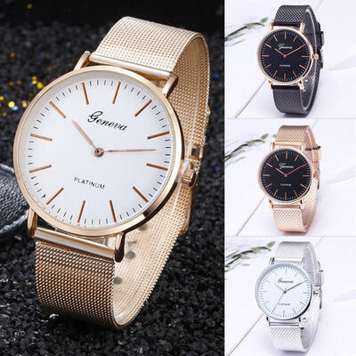 

Women Ladies Watch Gold Silver Stainless Steel Mesh Band Wrist Watches