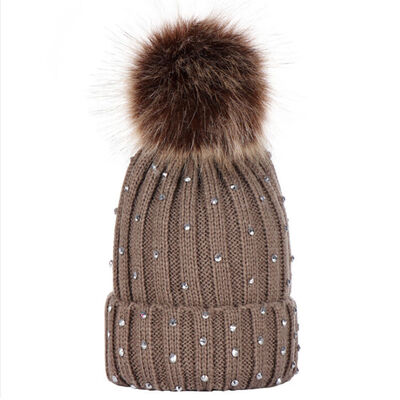 

Big Pompom Kids Baby Hat Winter Warm Knitted Girl Cap Bonnet Crochet Ball Beanie