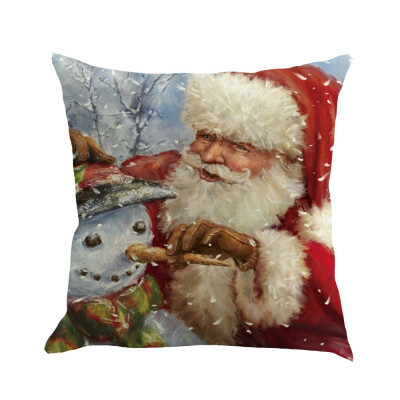 

Tailored Christmas Cotton Linen Sofa Car Home Waist Cushion Cover Throw Pillow Case