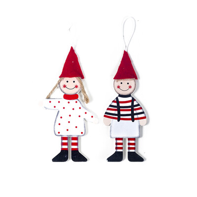 

Boy Girl Wooden Pendant Tree Ornament Family Hanging Decoration Great