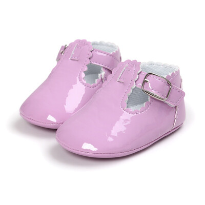 

Vintage Toddler Infant Baby Girl Spring PU Solid Color Princess Shoes Anti-slip Crib Shoes Prewalker