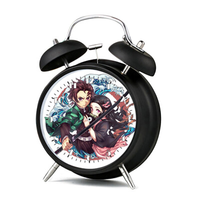 

Anime Alarm Clock 4 inch Round Silent Analog Alarm Clock Non Ticking Battery Powered Desk Alarm Clock