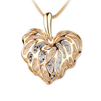 

Fashion Women Gold Plated Heart Bib Statement Chain Pendant Necklace Jewelry NEW