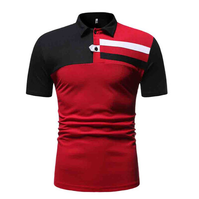 

Toponeto Fashion Mens Casual Mixing Colour Slim Fit Short Sleeve Sports Shirt Top Blouse