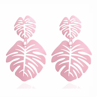 

EK193 Exaggerated Big Leaf Drop Earrings for Women Fashion Vintage Metal Dangle Earring Hollow Leaves Brincos Modern Jewelry