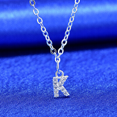 

Sale 1PC Women Girls 26 Letter Pendant Necklace Graceful Unique Adjustable Silvery Letter Pendant Necklaces