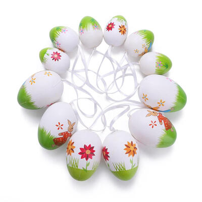 

12pcs Easter Hand Painted Eggs Easter Decorative Toys Kids DIY Pendants