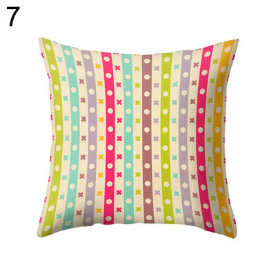 

Stripe Flower Leaf Square Pillow Case Cushion Cover Sofa Bed Car Office Decor