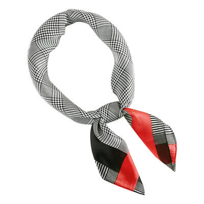 

Women Hotel Waiter Flight Attendant Print Square Imitate Silk Scarf 70x70cm
