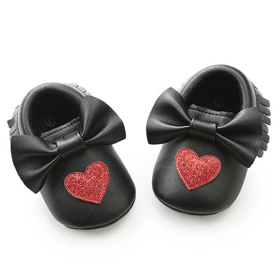 

Newborn Infant Baby Girl Bowknot Love Shape Shoes Soft Sole Anti-slip Sneakers