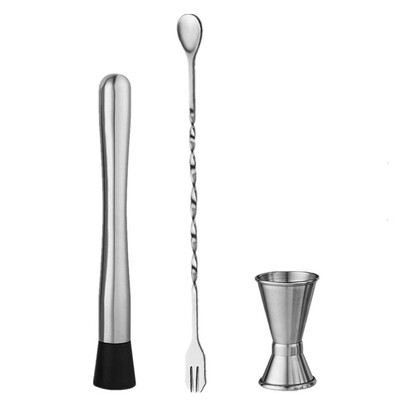 

Siaonvr Muddler Bar Tool Cocktail Muddler Set With Muddler Cocktail Spoon Jigger