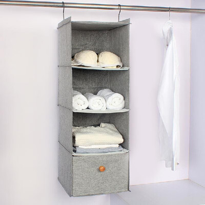 

Hanging Closet Organizers 4-Shelf Fabric Closet Hanging Type Multi-Layer Storage Box