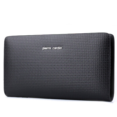 

Pierca card pierre cardin handbag mens long leather clutch bag gift box mens bag P5C406066-16A black