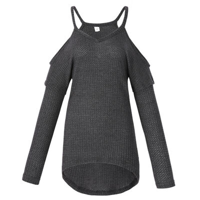 

T Shirt Women Autumn Solid Long Sleeve T Shirts Women Sexy Off Shoulder V-Neck T-shirt Female Irregular Tops