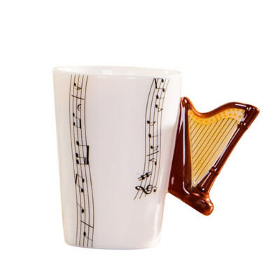 

Mugs Creative Guitar Shape Coffee Mug Personality Notes Porcelain Cup Colorful Package Home Office Essential Mugs