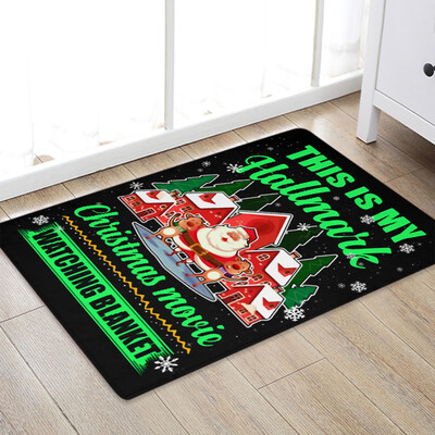 

Siaonvr Christmas Carpet Kitchen Doorway Bathroom Floor Carpet Floor Mat Print 50x80cm