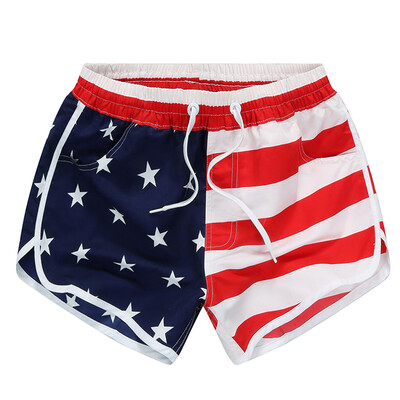 

Tailored Women Casual Beach Pants American Flag Stripes Stars Print Shorts Sweatpants