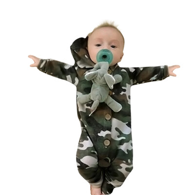 

Newborn Infant Baby Boy Girl Long Sleeve Camouflage Hooded Romper Jumpsuit