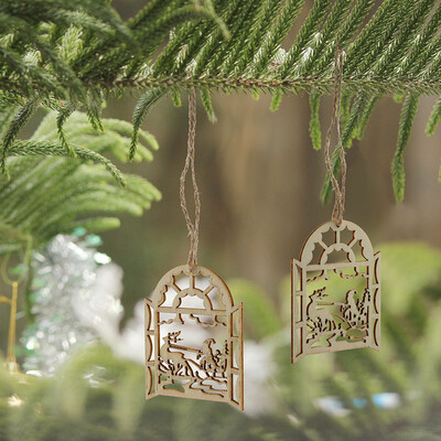 

Tailored 10pc Wooden Snowflake Cutouts Embellishments Wood Ornament Xmas Gift Tag