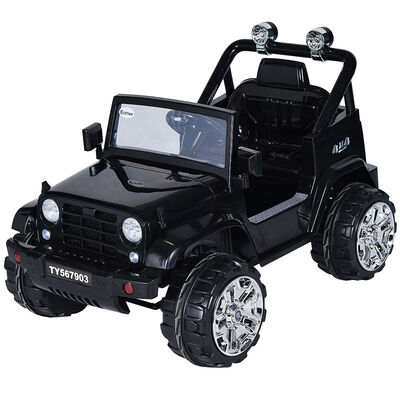

12V Kids Music Remote Control Ride on Jeep Car w LED Lights-Black