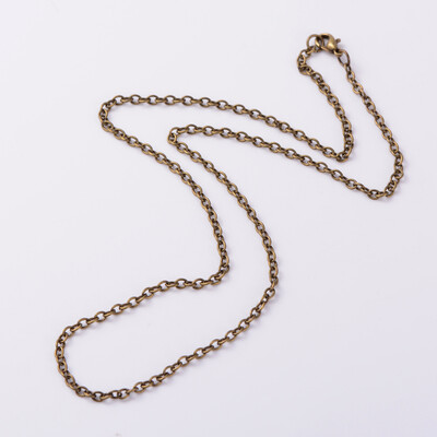 

Iron Cable Chain Necklaces with Zinc Alloy Lobster Claw Clasps Antique Bronze 251"
