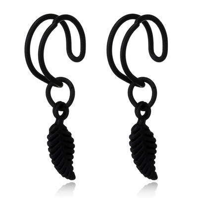 

Vintage Leaf Clip Earrings Simple U Shape Alloy Clips Punk Earring