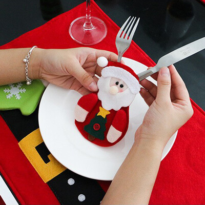 

Cute Christmas Santa Holder Dinner Table Decor Cutlery Silverware Bag Pockets
