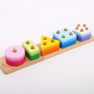 

Boby rectangular set of babies early childhood educational toys children shape matching building blocks 7473