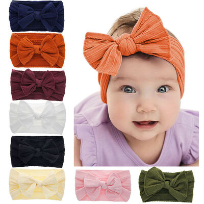 

Baby Cute Headband Cotton Elastic Bowknot Hair Band Girls Bow-knot Newborn Bow
