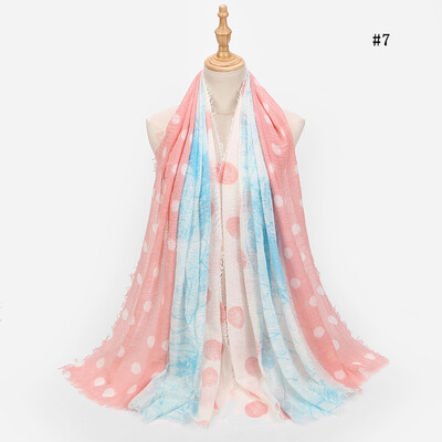 

Scarf female spring new Korean version of the dot point foreign trade thin section sunscreen shawl shawl cotton&linen scarf female