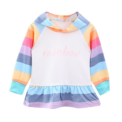 

Baby Girl Sweatshirt Hooded Coat Long Sleeve Stiper Letter Hoodie Sweatshirt Baby Boy Girls Spring Autumn Kids Clothes 1-6Y