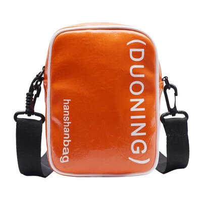 

Women Letter Print Crossbody Bag Leather Wide Shoulder Strap Messenger Bags