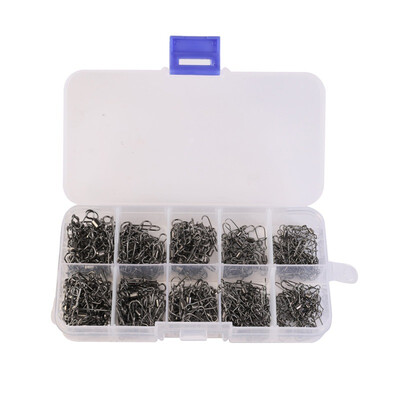 

210pcs Set Fishhook Lure Tackle Kit Stainless Steel Fishing Swivel Snap Rolling Swivel Connector hooked Snaps Pin Ball Bearing