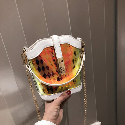 

Qiao Bani 2019 new Korean chic fashion hit color five-star plug lock handbag shoulder diagonal trend handbags