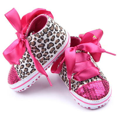 

Baby Girls Cotton Floral Leopard Sequin First Walkers Infant Soft Sole Toddler Shoes