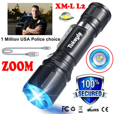 

Saidsome Portable XML-L2 Outdoor USB LED Flashlight Torch Bright 18650 Light Lamp flashlight lamp