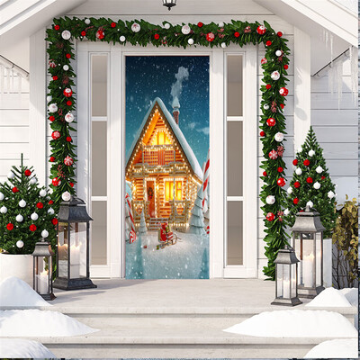 

Tailored 3D Christmas Living Room Door Wall Decoration Mural Christmas Decoration