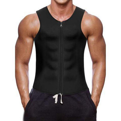 

New Men Zippered Sports Vest Speed Wicking Abdomen Corsets Neoprene Corset Slimming Belt Belly Body Shaper Sports vest