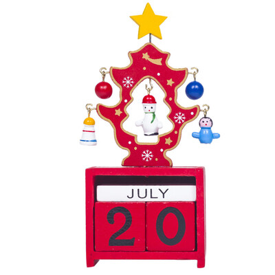 

〖Follure〗Christmas Mini Wooden Calendar Xmas Ornament Home Decoration Craft Gift