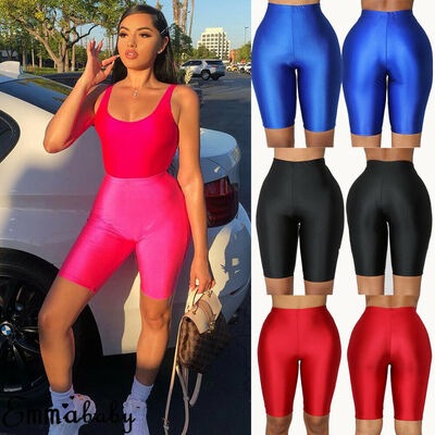 

Summer Womens Leggings Biker Shorts Dance Workout Sports Yoga Nylon Hot Pants