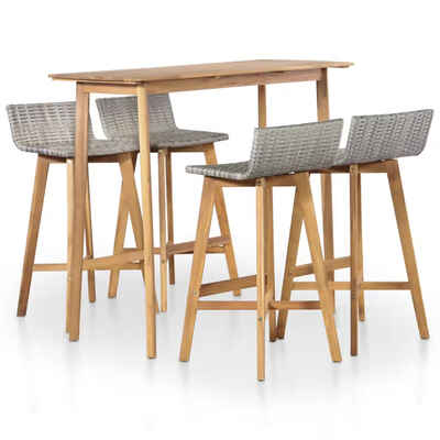 

5 Piece Outdoor Dining Set Solid Acacia Wood