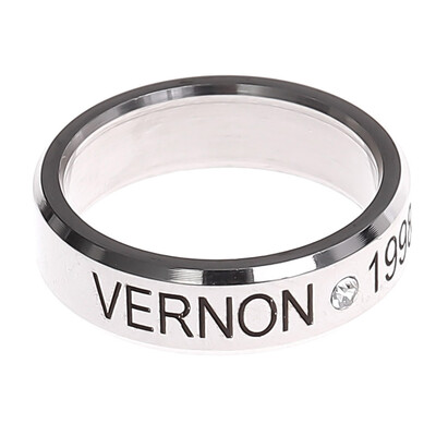 

Kpop Seventeen Same Heel Letter Lettering Ring Unisex Pair Titanium Steel Ring Hot Gift