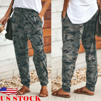 

US Women Camo Cargo Trousers Casual Pants Military Army Combat Camouflage Pants