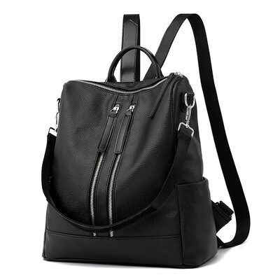 

Wholesale shoulder bag female 2018 new college wind student simple soft leather backpack Japan&South Korea leisure wild women bag tide
