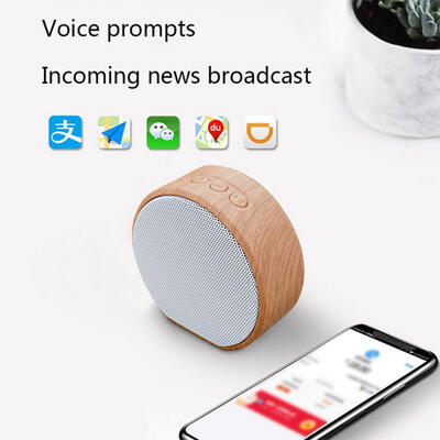 

Wireless For Bluetooth Wood Grain Stereo Speaker Outdoor Small Speakers With Microphone Support TF CardAUXHands Free