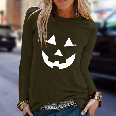 

Tailored Womens Casual Print Shirts O-Neck Long Sleeve Top Loose T-Shirt Blouse