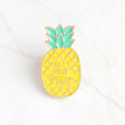 

1pc Enamel Brooch Book Pineapple Spice Bottle Pins Badges Cute Jewelry Accessory